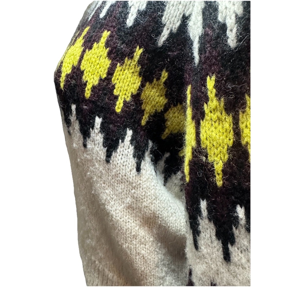 A.L.C. Women's SMALL Badgley‎ Alpaca Wool Blend Fair Isle Sweater Quiet Luxury - Picture 8 of 16